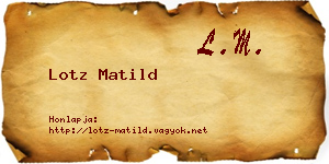 Lotz Matild névjegykártya